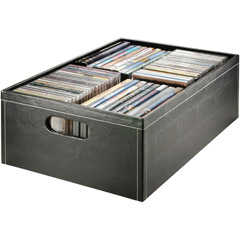 28369 - Faux Leather CD and DVD Storage Box Black