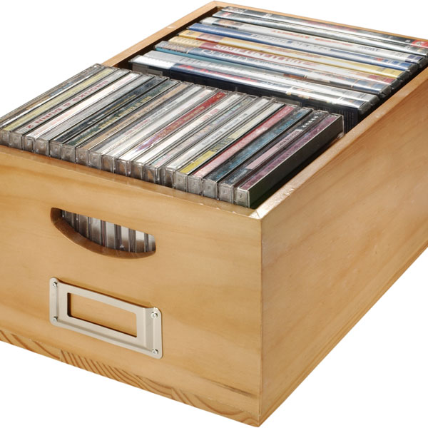 28497 - Wood CD and DVD Storage Box Honey