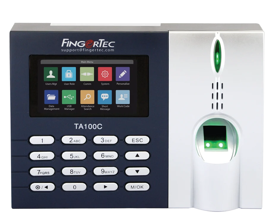 FINGERTEC TA100C / TA103C Time Attendance Time Clock Color Display Advanced Fingerprint technology