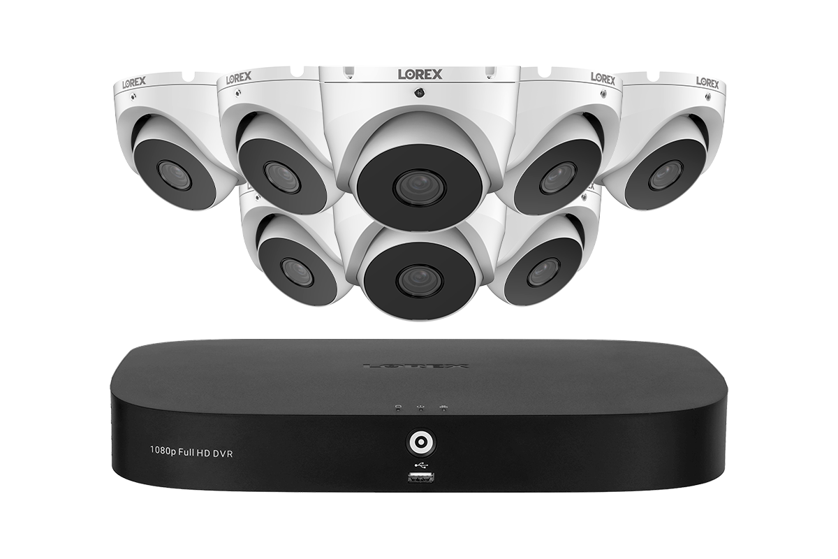 Lorex 1080p 8-Channel 1TB Wired DVR System with 8 1080p HD CVI Turret Cameras (D24281-2ND8-E)