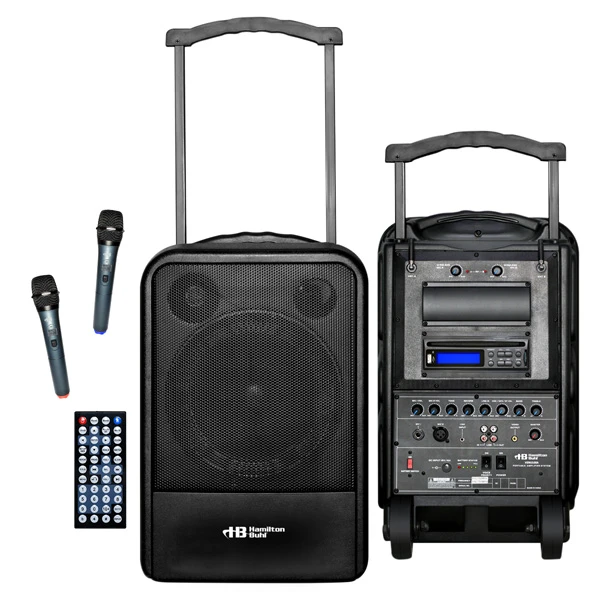 HamiltonBuhl Venu100A High Quality PA System - DVD/CD/MP3 Bluetooth and Wireless Handheld Microphones