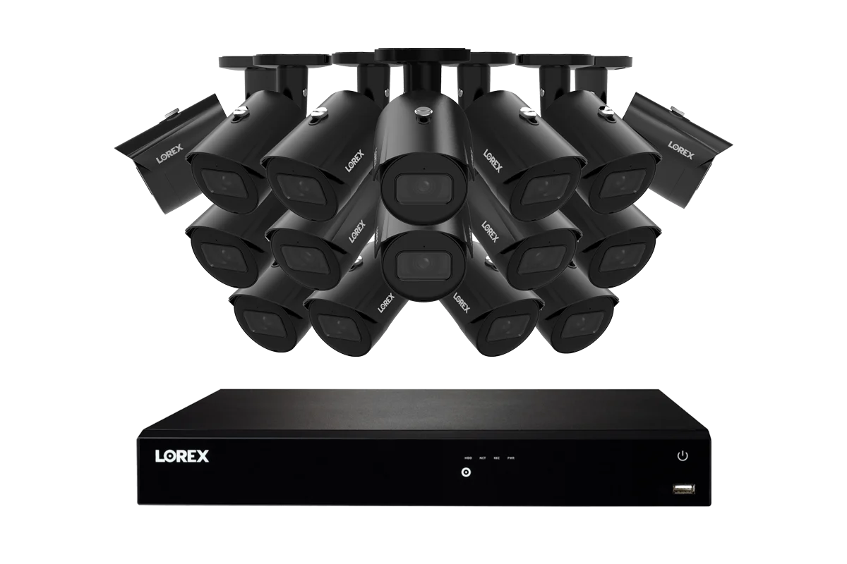 Lorex Fusion 4K 16-Channel 4TB NVR System with 16 A14 4K IP Bullet Cameras (N4K4-1616BB-1)