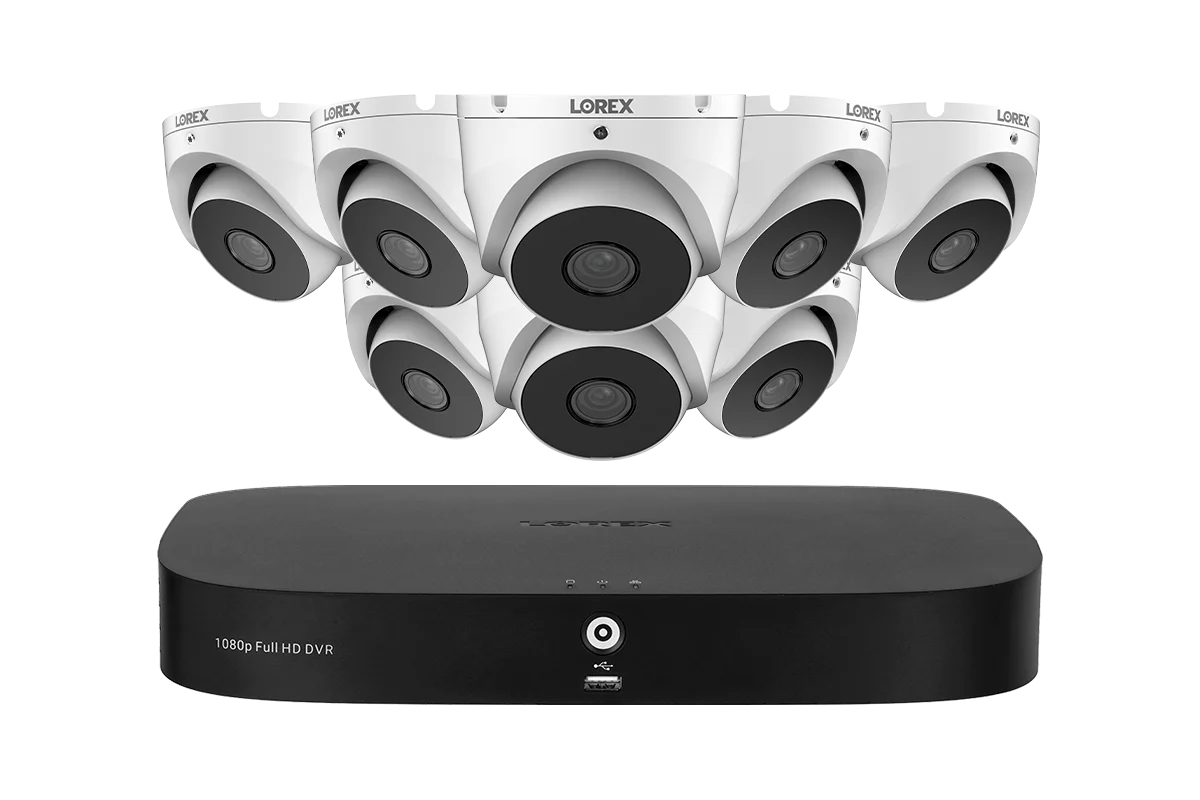 Lorex 1080p 8-Channel 1TB Wired DVR System with 8 1080p HD CVI Turret Cameras (D24281-2ND8-E)